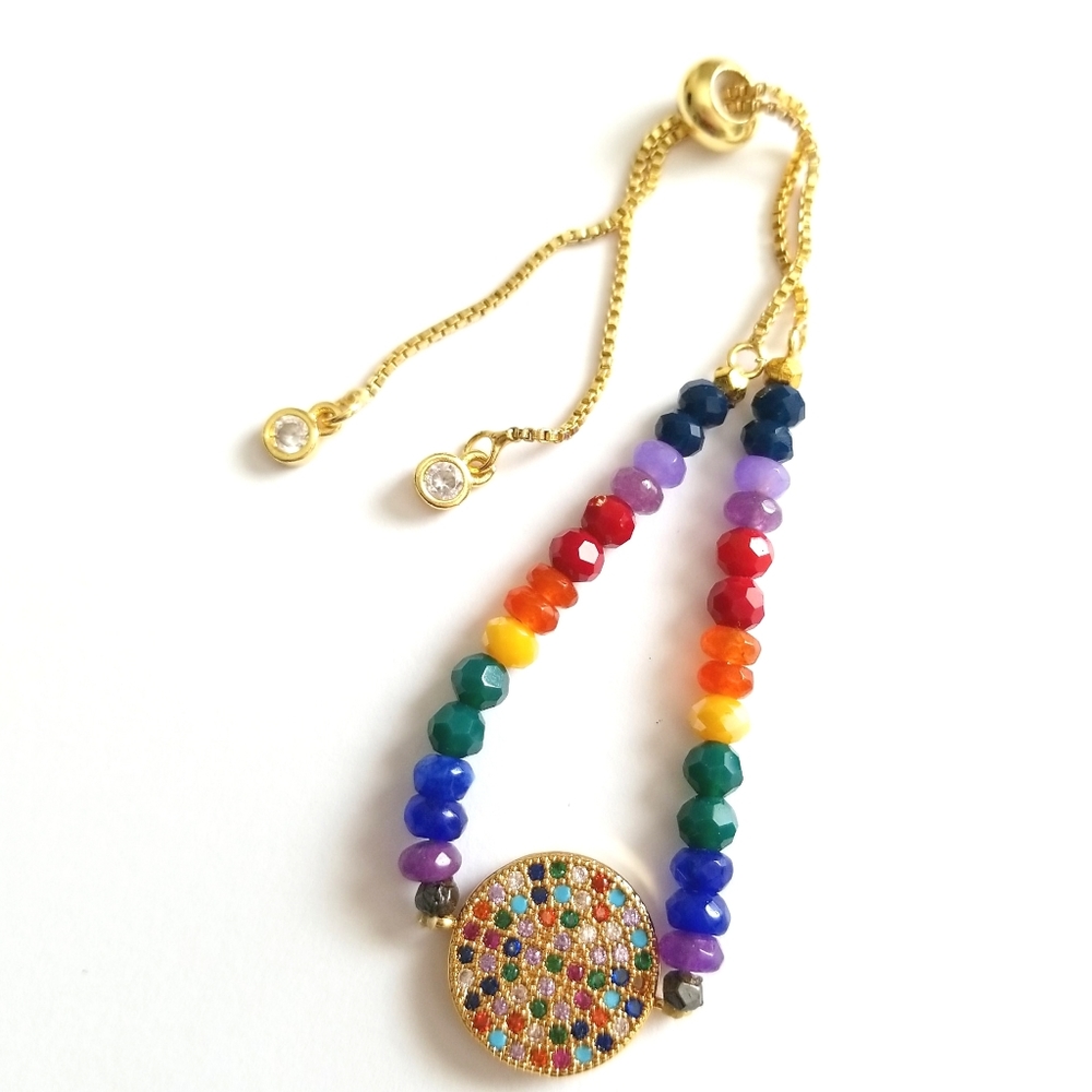 Adjustable Rainbow Chain Bracelet